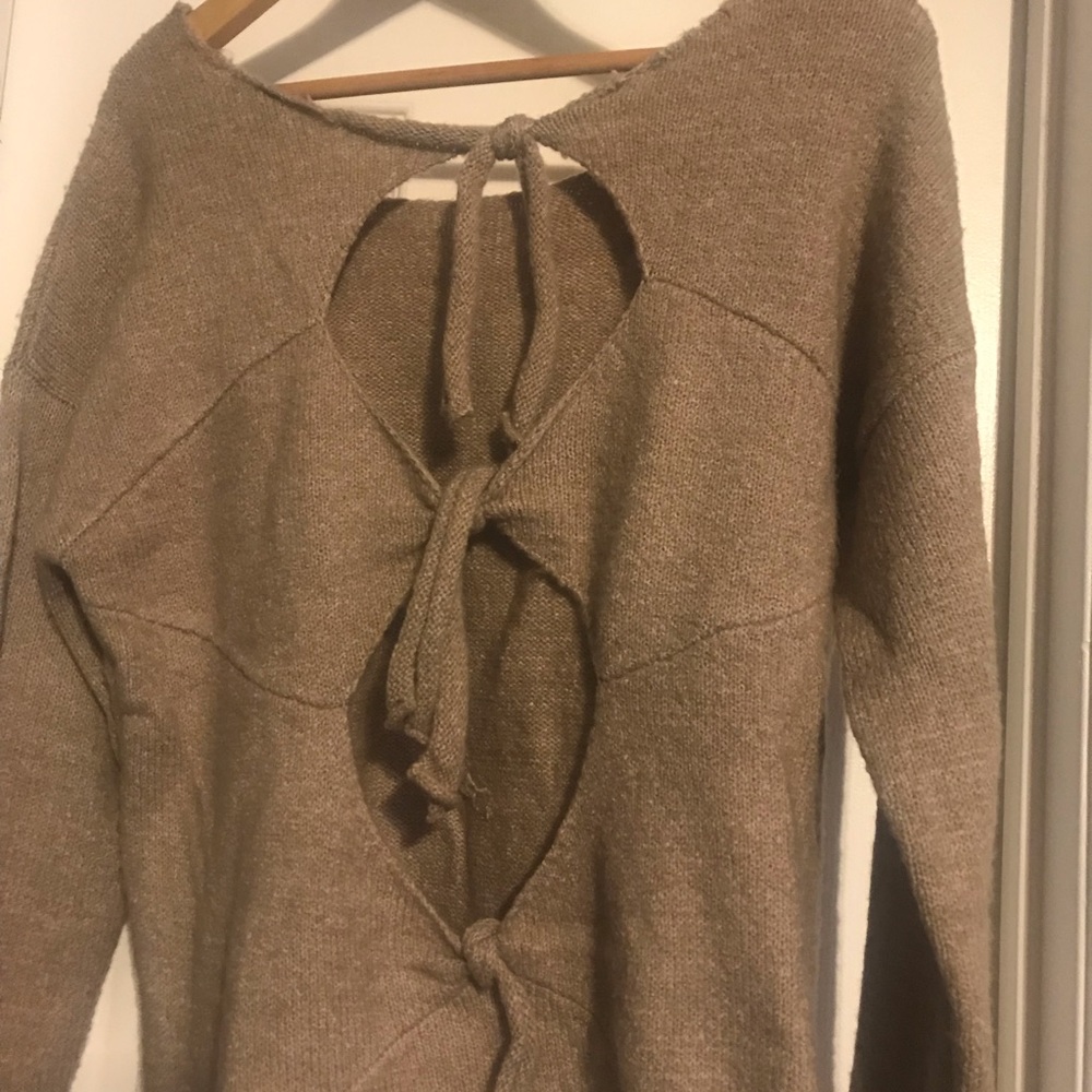 NWOT Tan slightly off the shoulder sweater